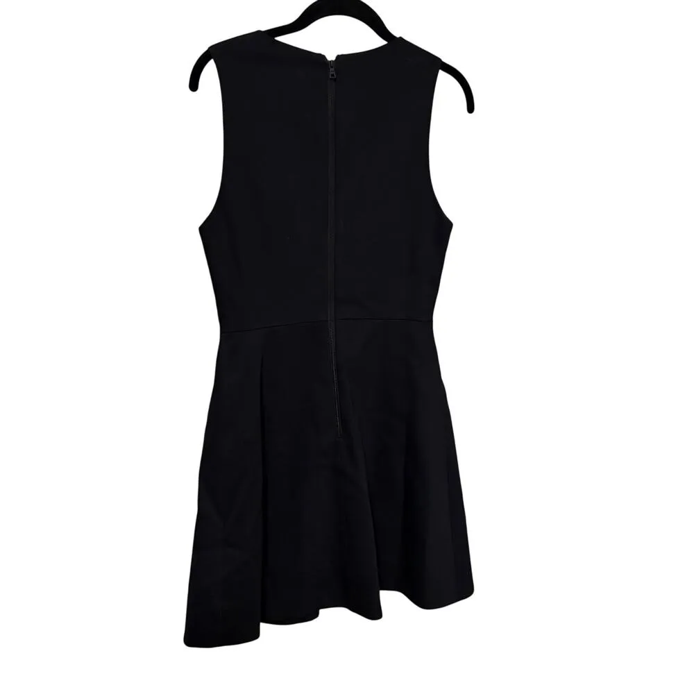 Alice + Olivia Employed Black Bria Cocktail Slit Mini Dress Size 4 - Image 3