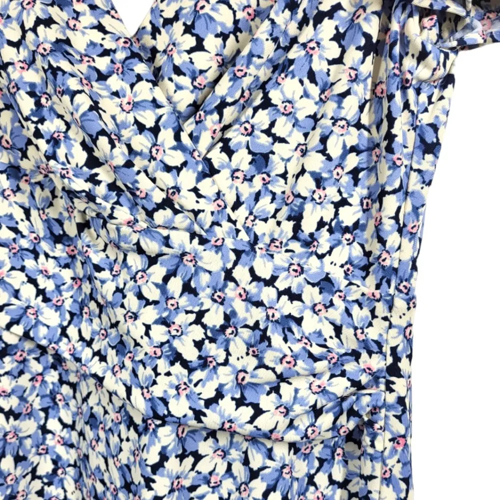 Ralph Lauren Black Label Floral Print Surplice Stretch Jersey Dress in Purple - Image 8