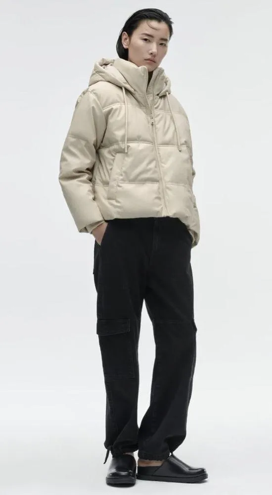 Zara EXQUISITE Man-Made Leather PUFFER JACKET XS - Image 9