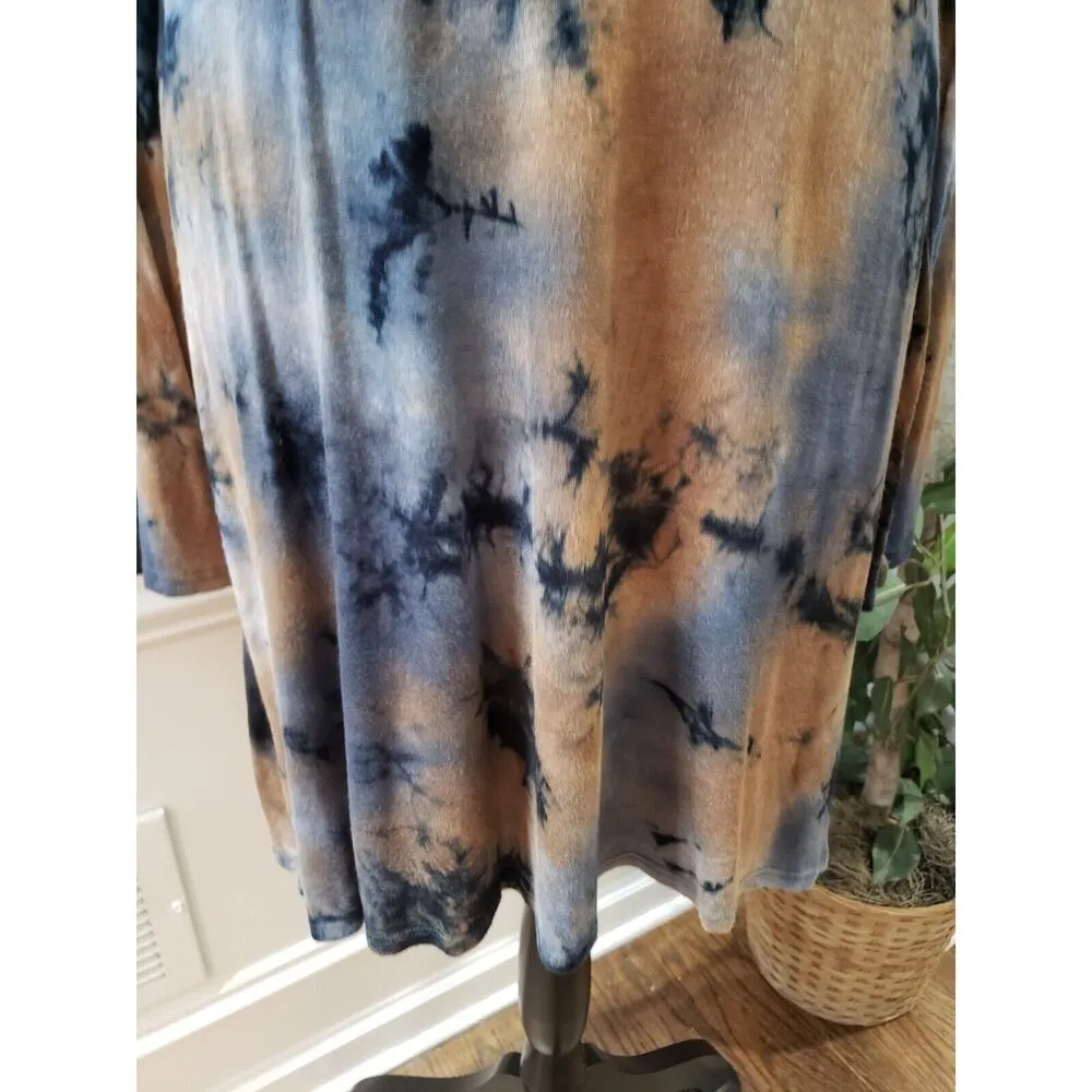 Fantastic Fawn Womens Multicolor Rayon Crew Neck Long Sleeve Knee Length Dress M - Image 4