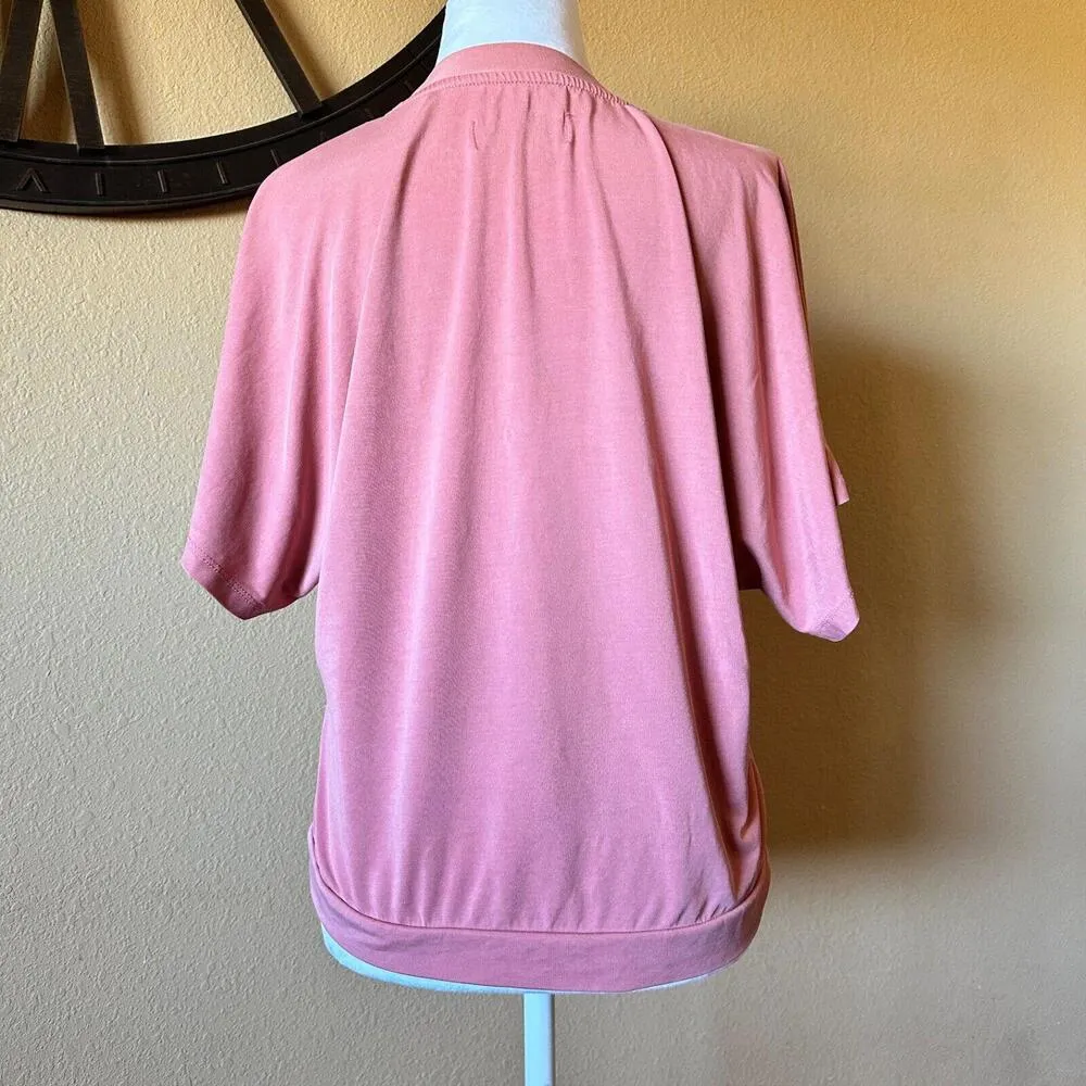 Anthropologie Top Women's S Pink (Dusty Rose) Ayla Surplice V-neck Modesty Snap - Image 2