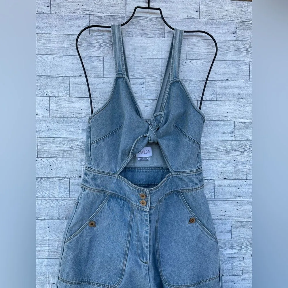 Saylor  Nia denim Jumpsuit overall size small - Image 3