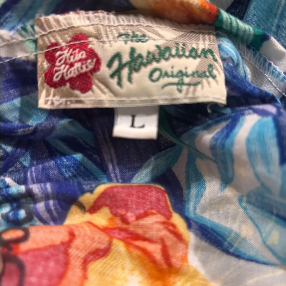 Hilo Hattie Hawaiian Floral Dress Size L – 100% Cotton Orange Size L - Image 4