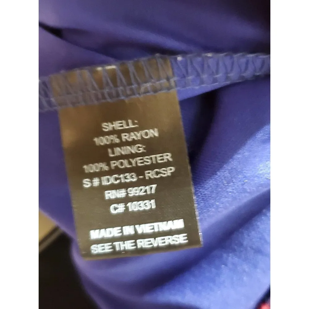 MM MM MM Women's Blue & Red Floral Rayon Off The Shoulder Casual Romper Size XL - Image 11