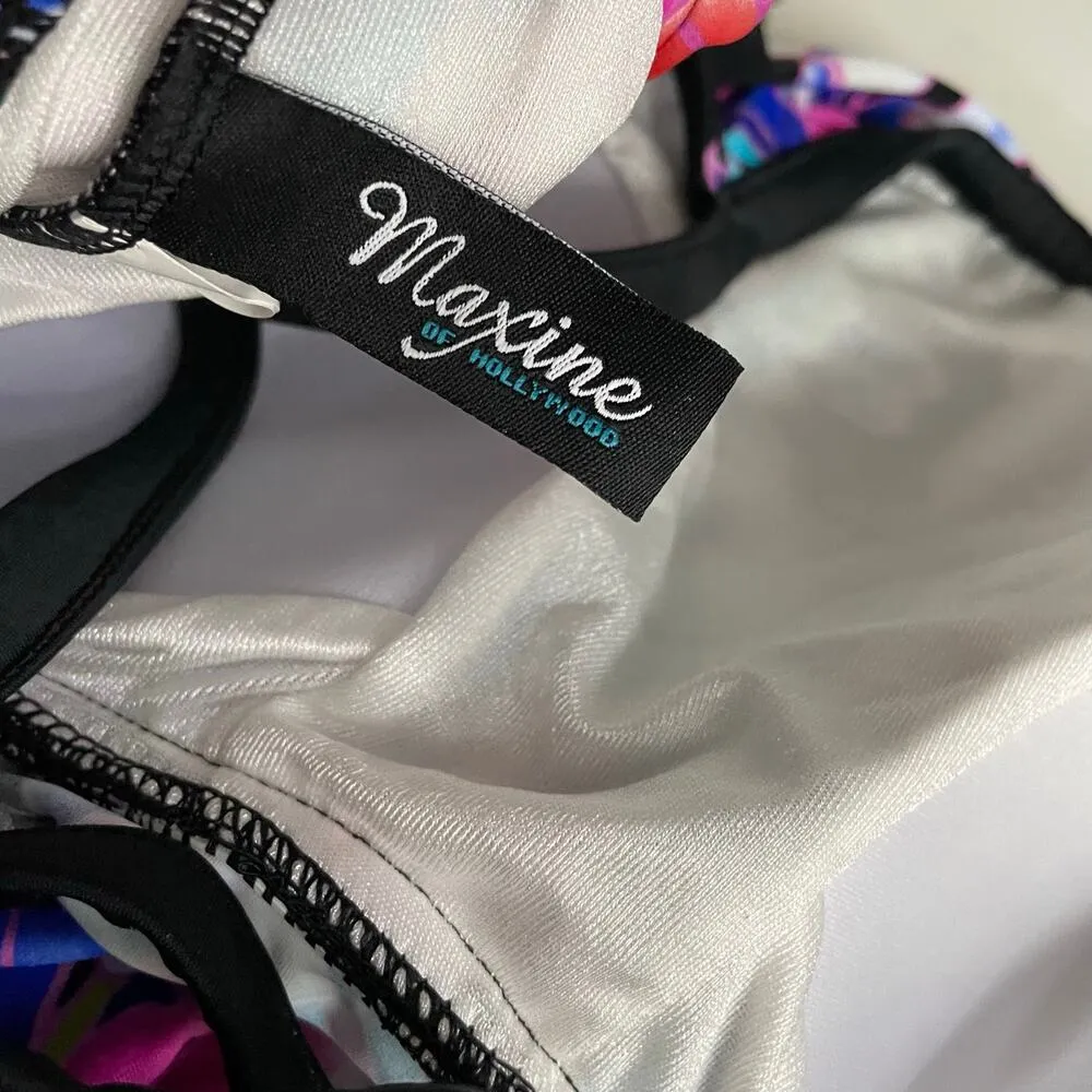 Maxine of Hollywood Mums The Word High Neck Ruffle Tankini Top Floral 18W 18 New - Image 12