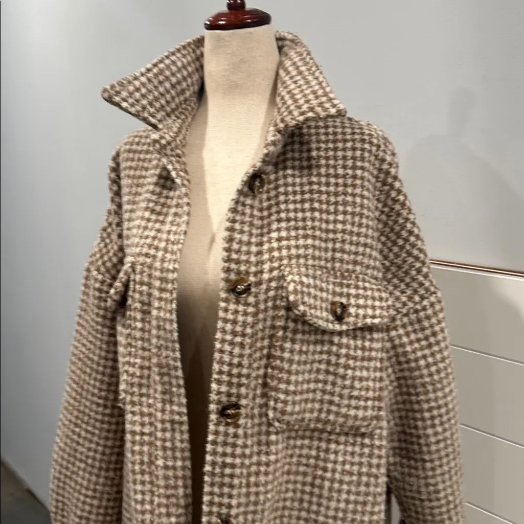 Forever 21  Brown Houndstooth Utility Jacket - Image 2