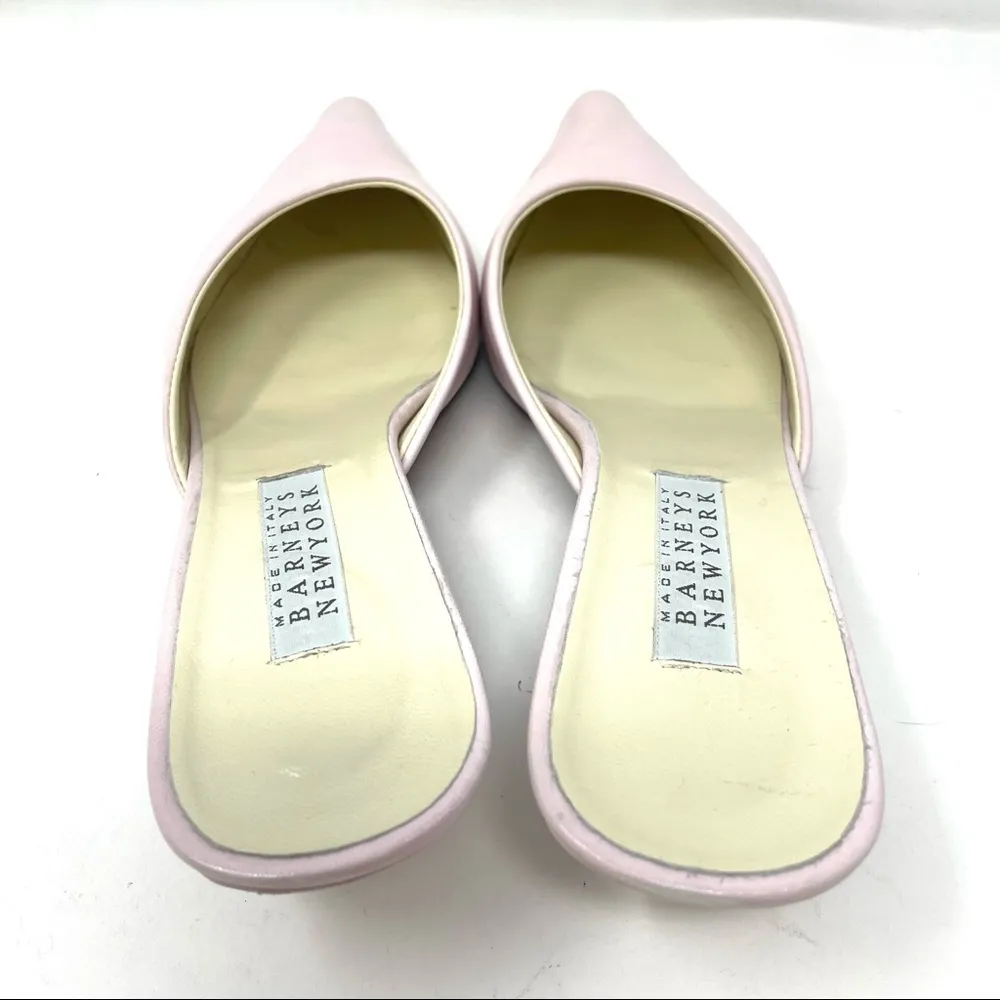 BARNEYS NEW YORK pink kitten heel slides, size 39, made in Italy - Image 7