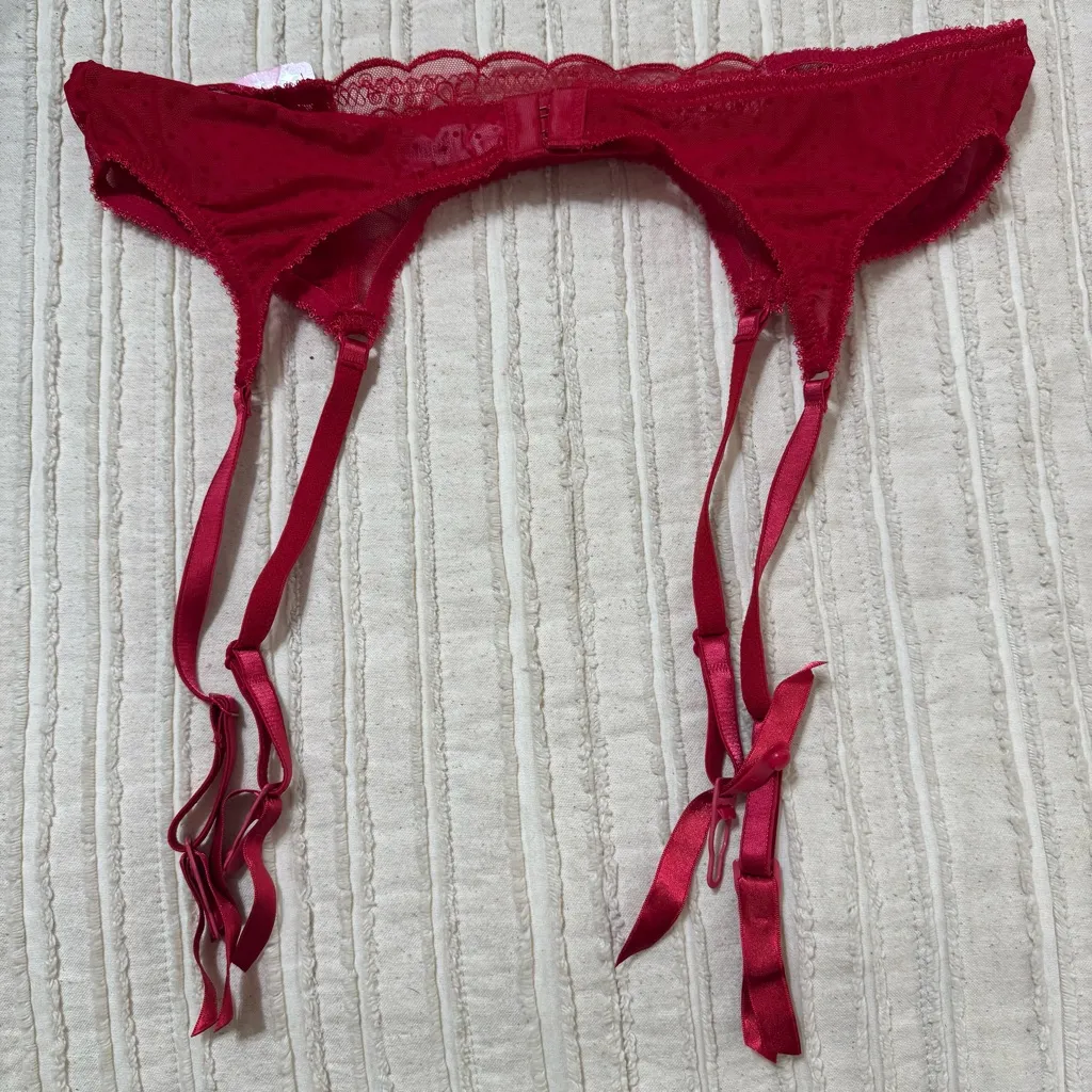 Jezebel Red Lace Garter Panties Size undefined - Image 5