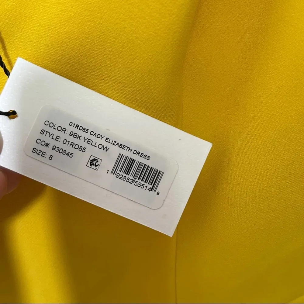 MILLY Cady Elizabeth Yellow Marigold Sheath Dress Cocktail Formal NWT Size 8 - Image 5