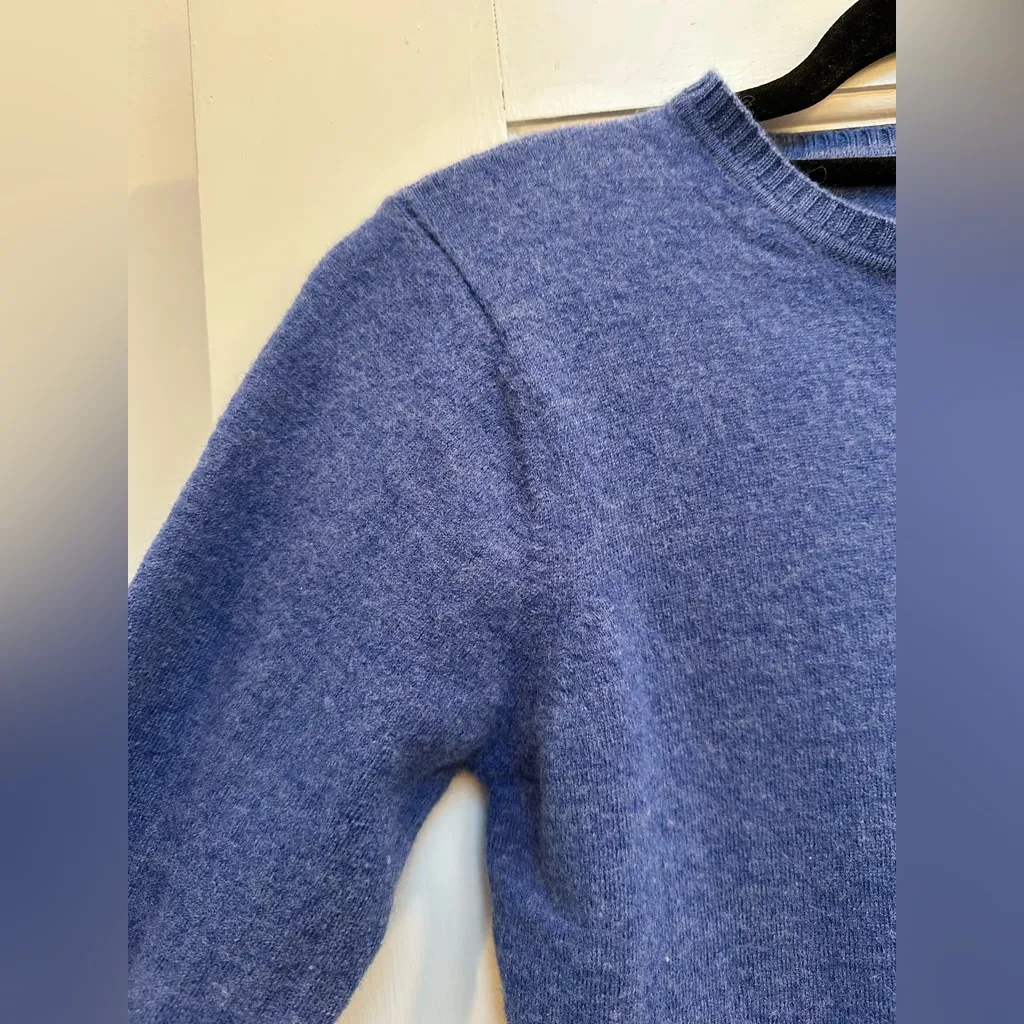 Stile Di Vita 100% Angora Wool Elegant Indigo Crew Neck Pullover Sweater Size XL Blue - Image 2