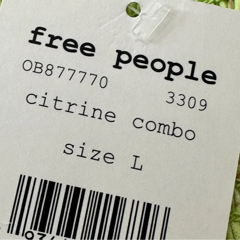 Free People Citrine Combo Ruffle Flutter Sleeve Top Size L - NWT - Image 11