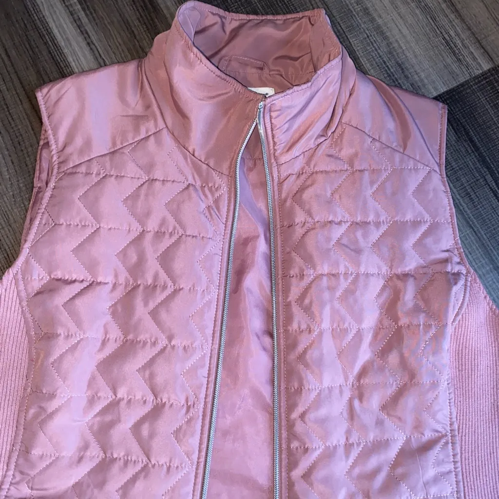 Christopher & Banks Light Pink Quilted Vest - Image 2