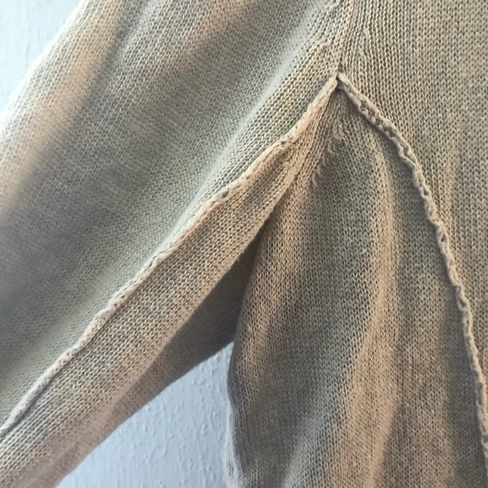 Eileen Fisher Cardigan Tan Button Front Cotton Blend Sz L GUC Collared - Image 8