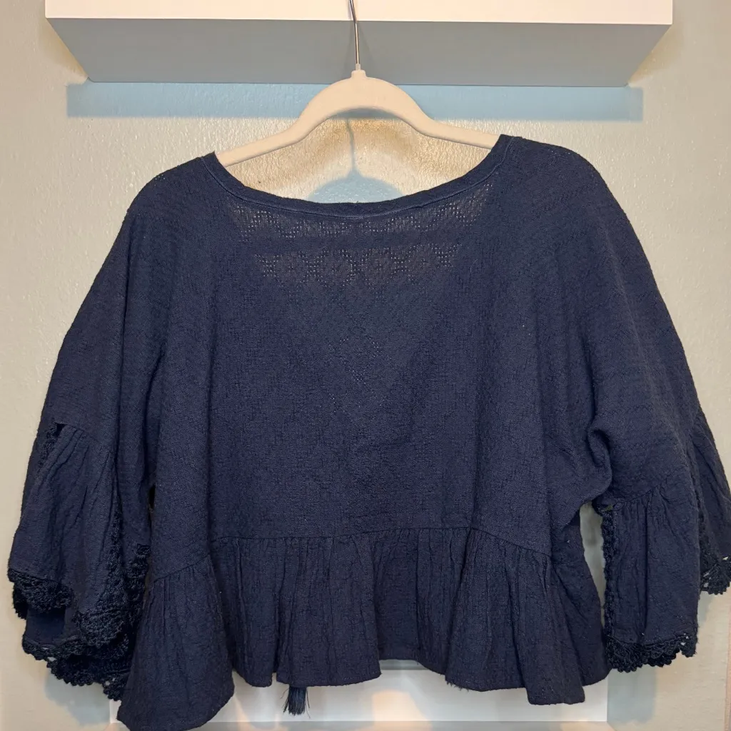 FREE PEOPLE Sweet Talker Top in Navy - Image 3