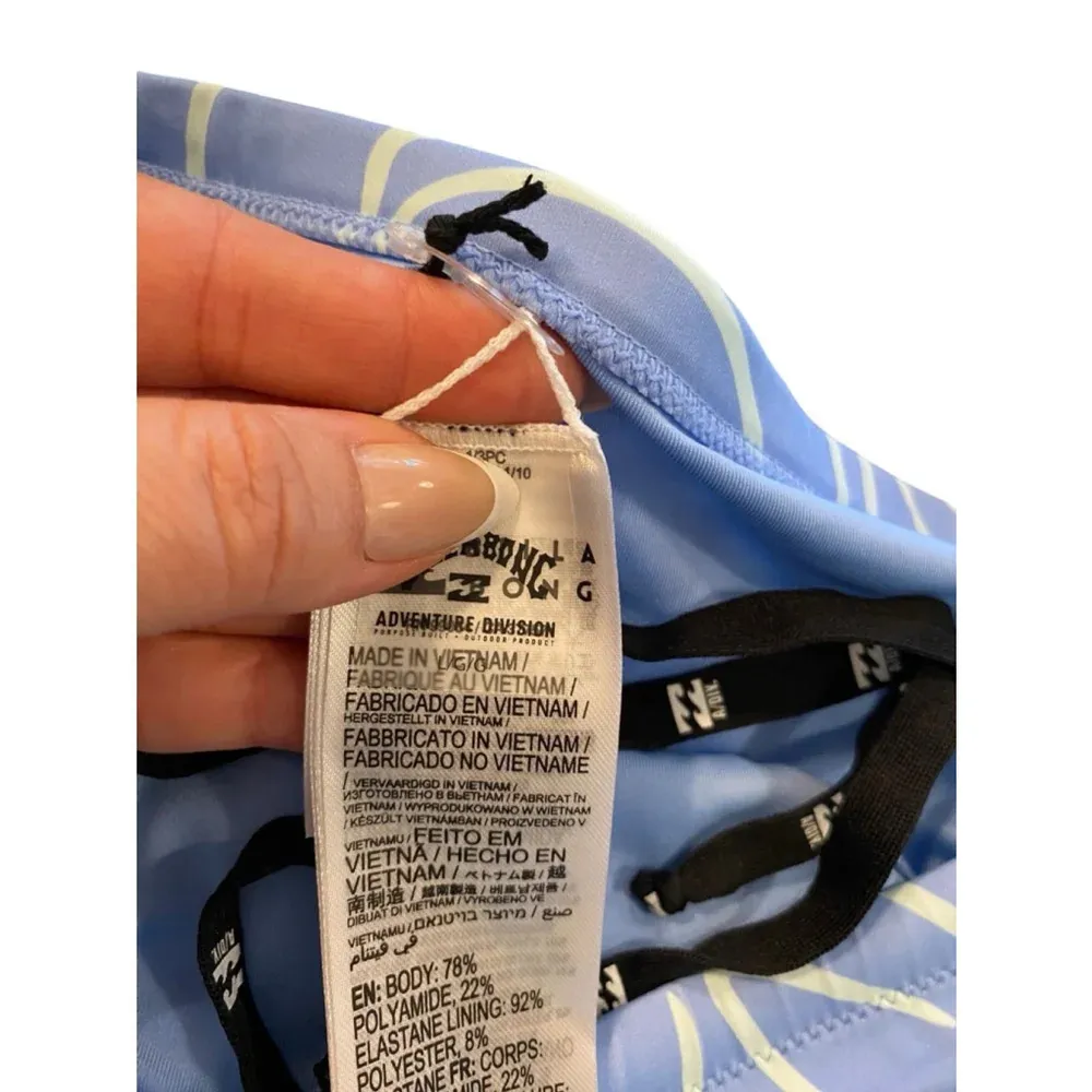 Women's Billabong Swimsuit Bottom Blue White Bikini bottoms vacation swimwear - Image 5