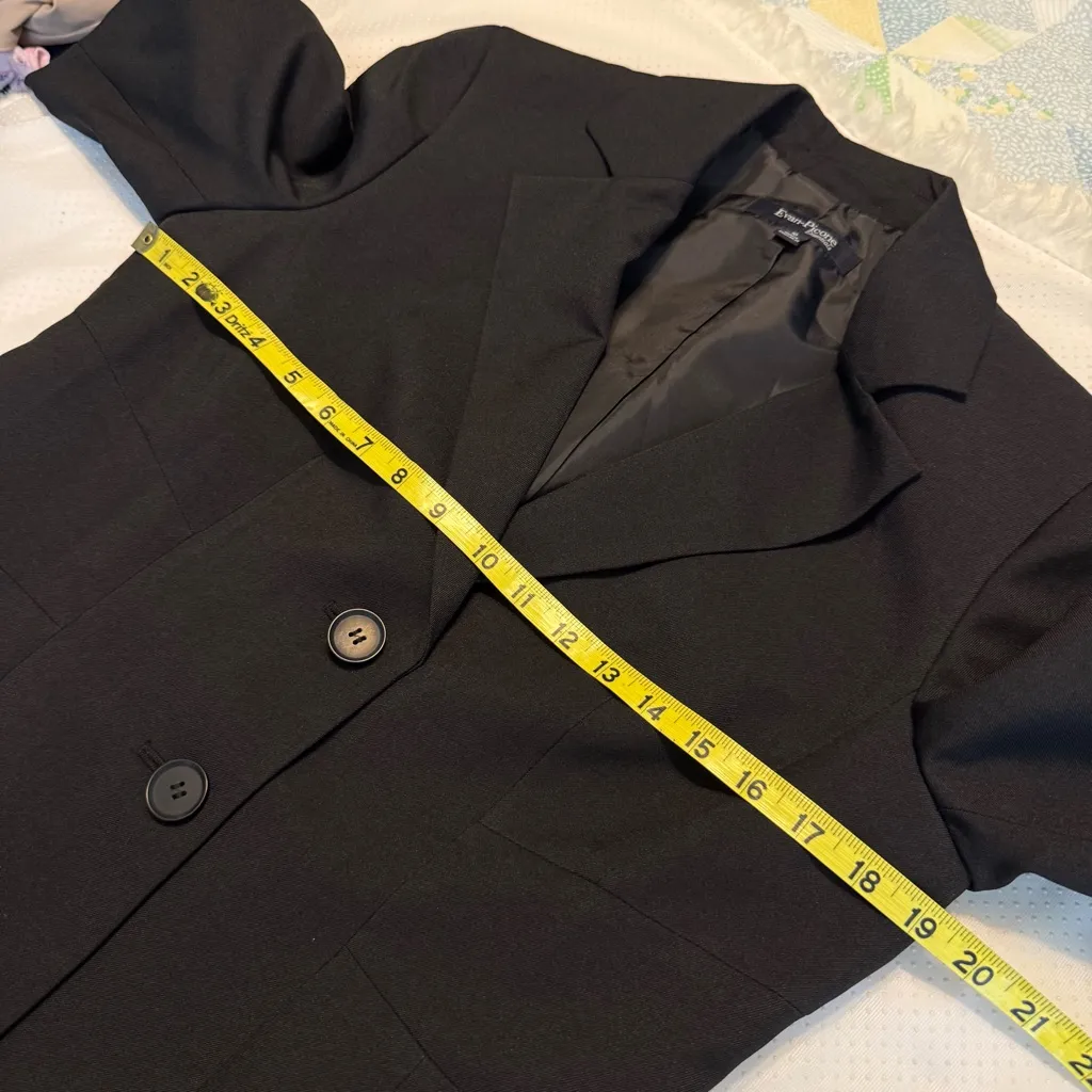 Evan Picone Essentials Black Blazer Suit Jacket Women’s Size 10 2 Button Front - Image 10