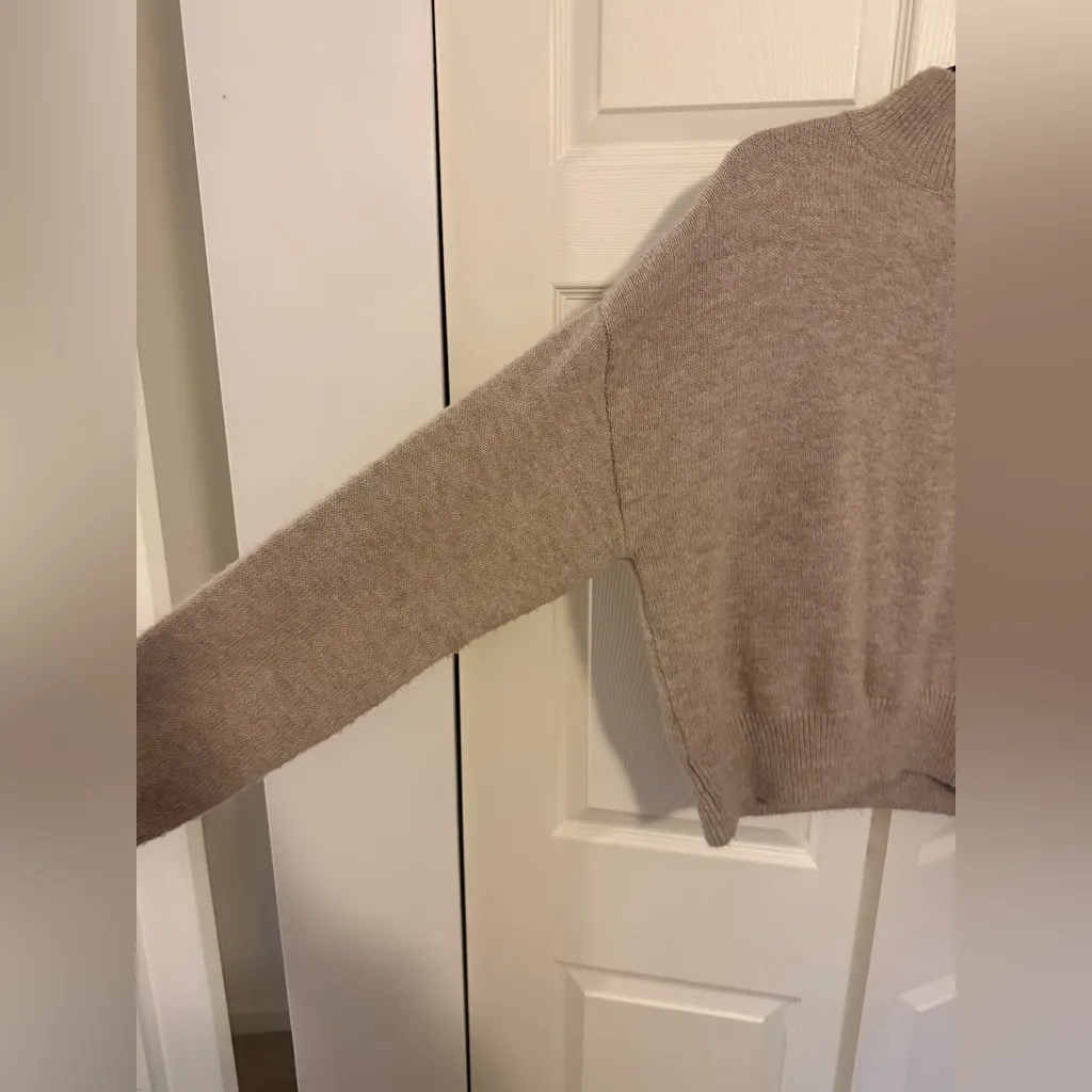 Petal & Pup Brianna Mockneck Knit Sweater Cream Tan Camel Sweater Size M/L - Image 4