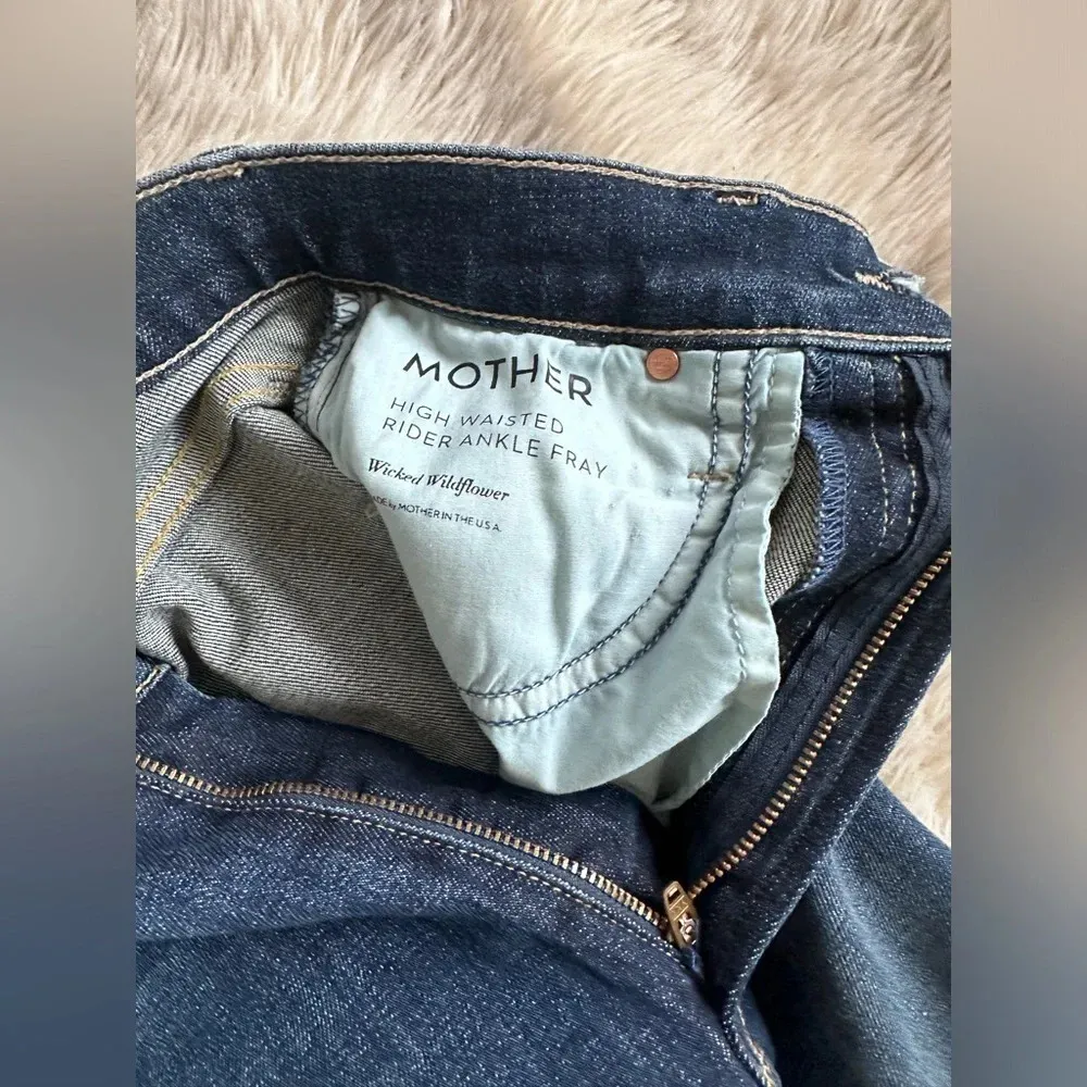 Mother Denim High Waisted Rider Ankle Fray in Wicked Wildflower Size 25 Blue - Image 9
