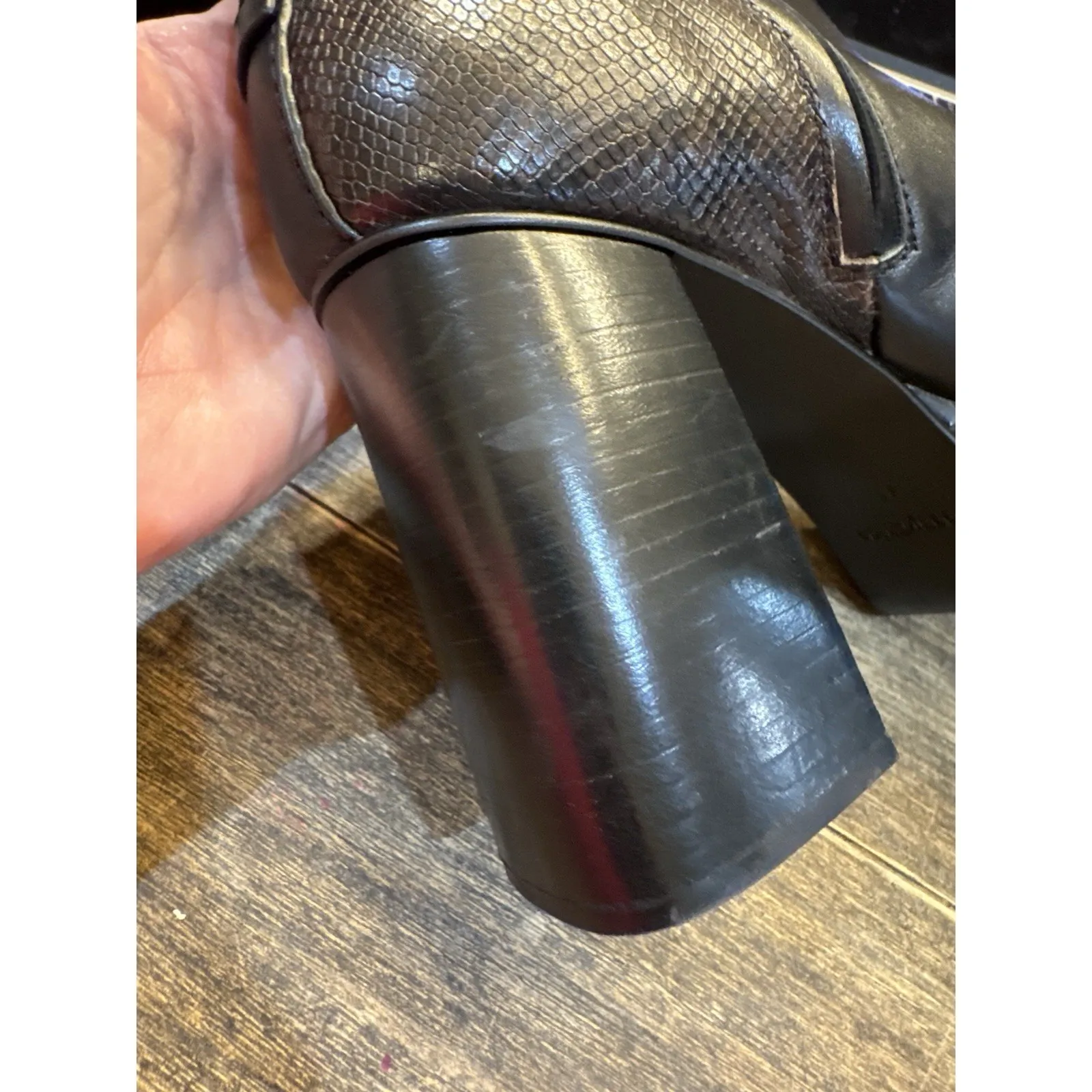 SEE BY CHLOE Irine Patchwork Platform Ankle Bootie Black Size 41 EU US 11 - Image 15