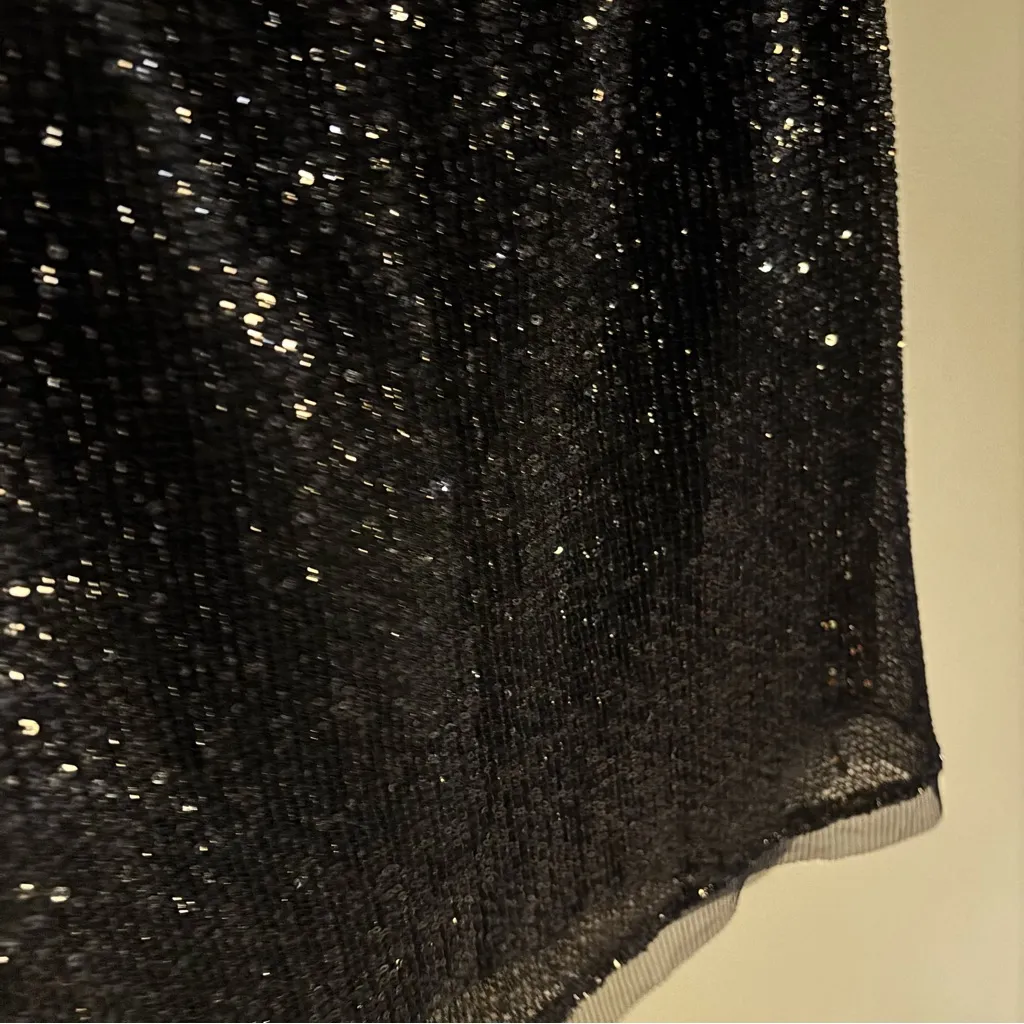 Free People Wild Child Sequin Mesh Mini Skirt Slate Blue Whimsygoth Sz 6 - Image 9