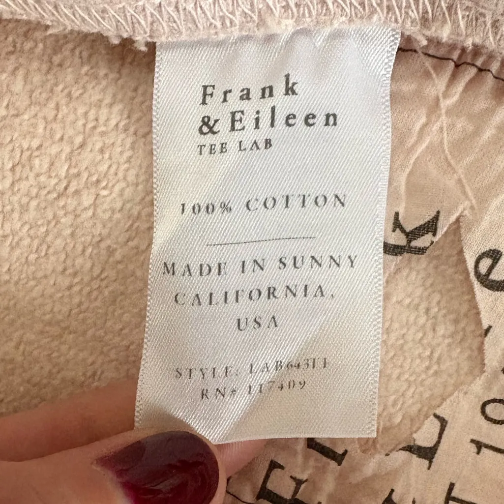 Frank & Eileen Bella Almond Triple Cotton Fleece Size Large EUC - Image 8