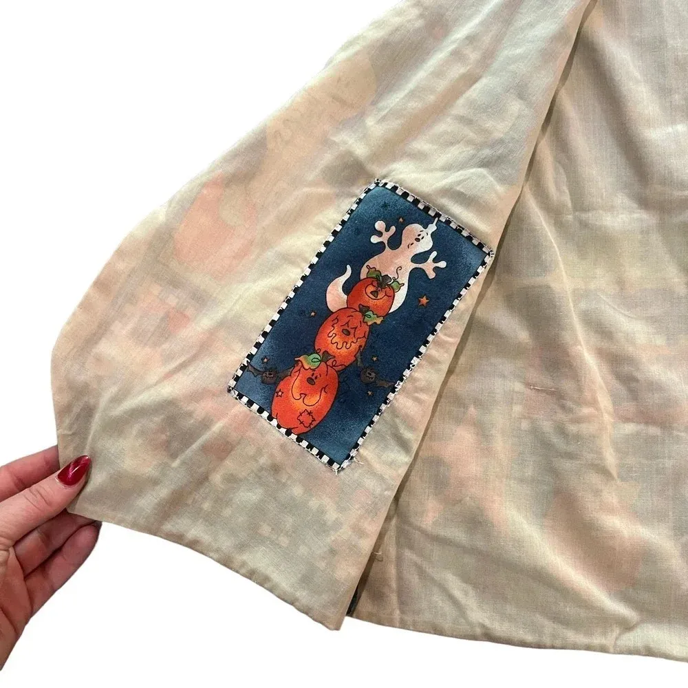 VINTAGE Women's Halloween Haunted House Reversible Quilted Handmade Vest Size XL - Image 2