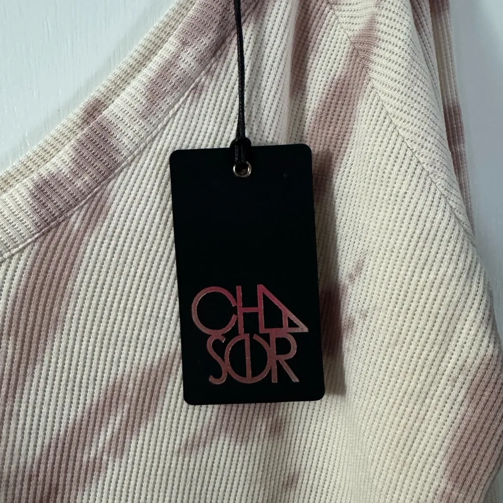 Chaser Tie Dye Waffle Knit Long Sleeve Top - Image 3