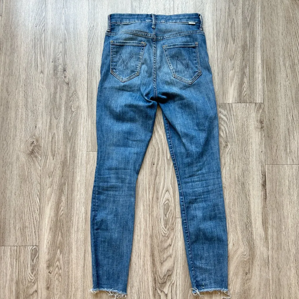 Mother High Waisted Looker Ankle Fray Jeans in Not Rough Enough Size 25 Blue - Image 11