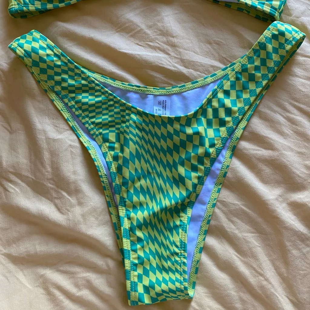 checkered high leg bikini - Image 4