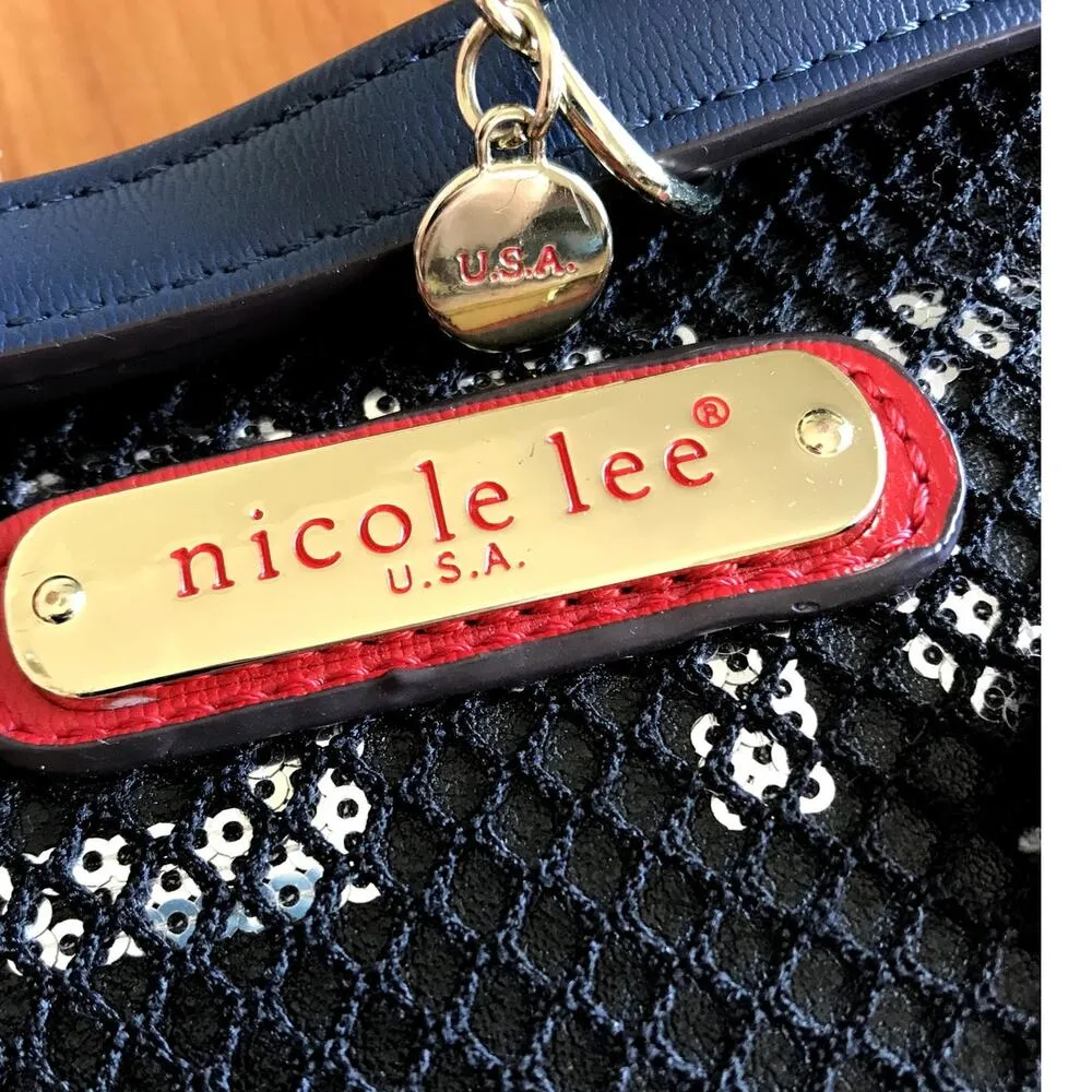 NICOLE LEE USA Embroidery Patchwork Crossbody Bag Red/Black Festival Boho Resort - Image 9