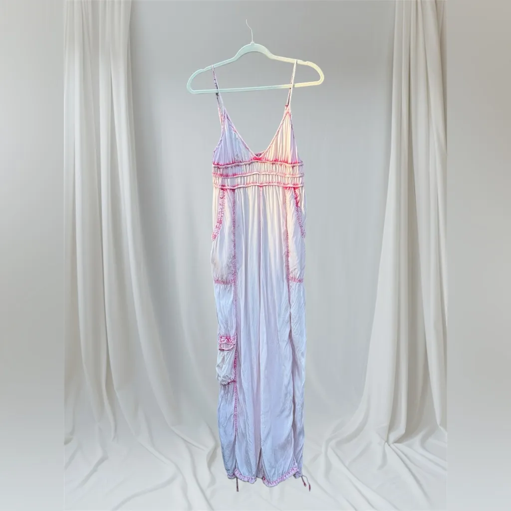 Urban Outfitters UO Out From Under Holden Cargo Romper In Pink Wash Medium - Image 2