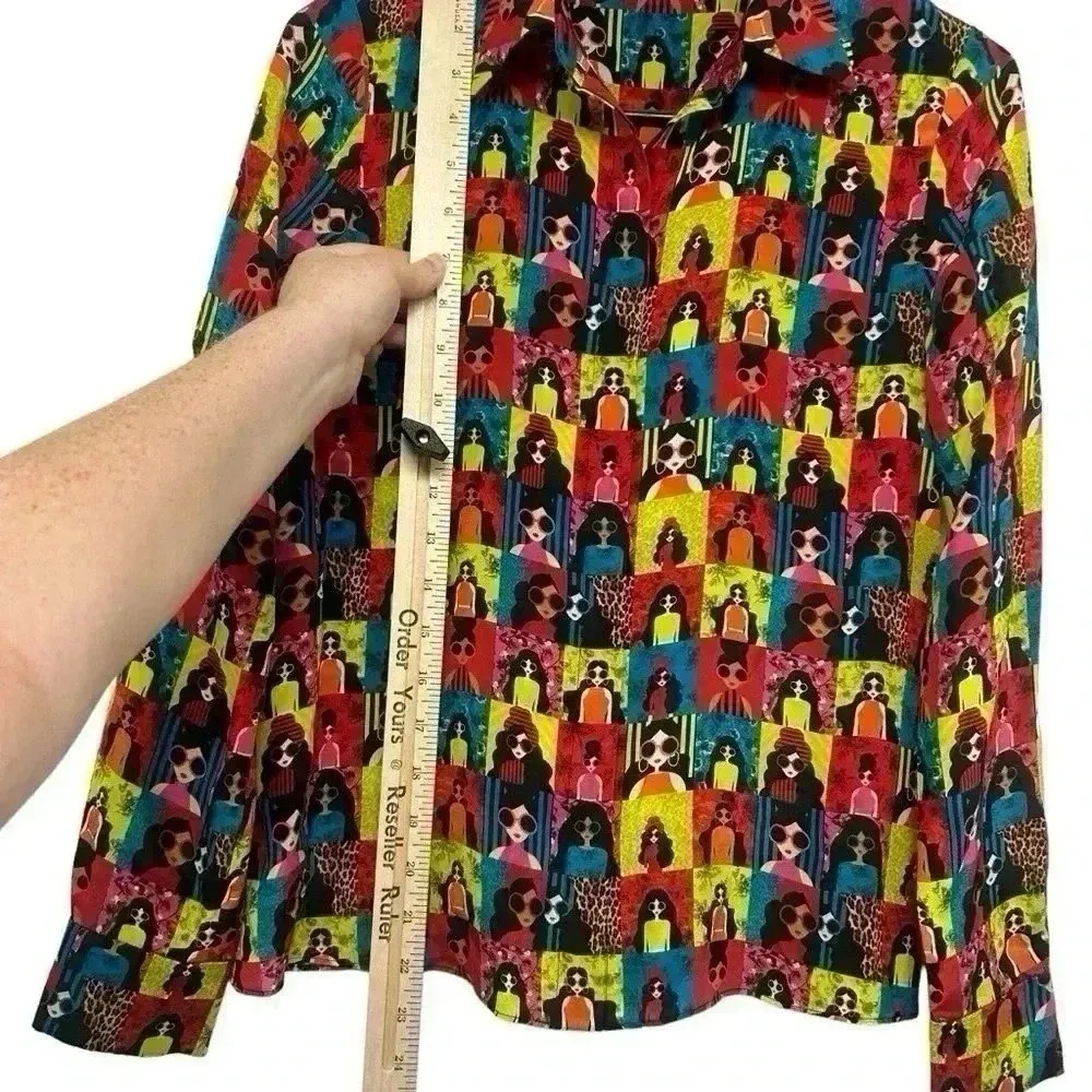 Alice + Olivia Willa Silk Button Up Blouse XS - Image 14