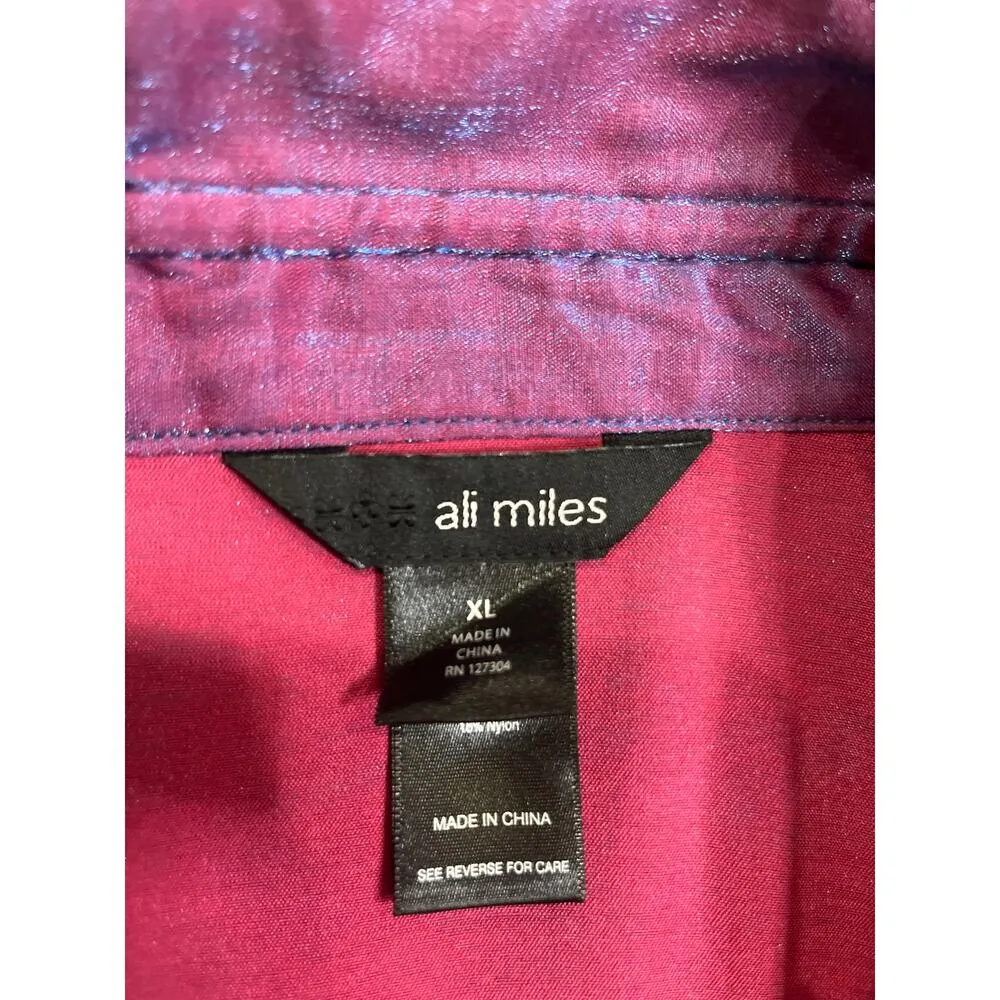 Ali Miles Iridescent button front tunic top XL Purple - Image 6