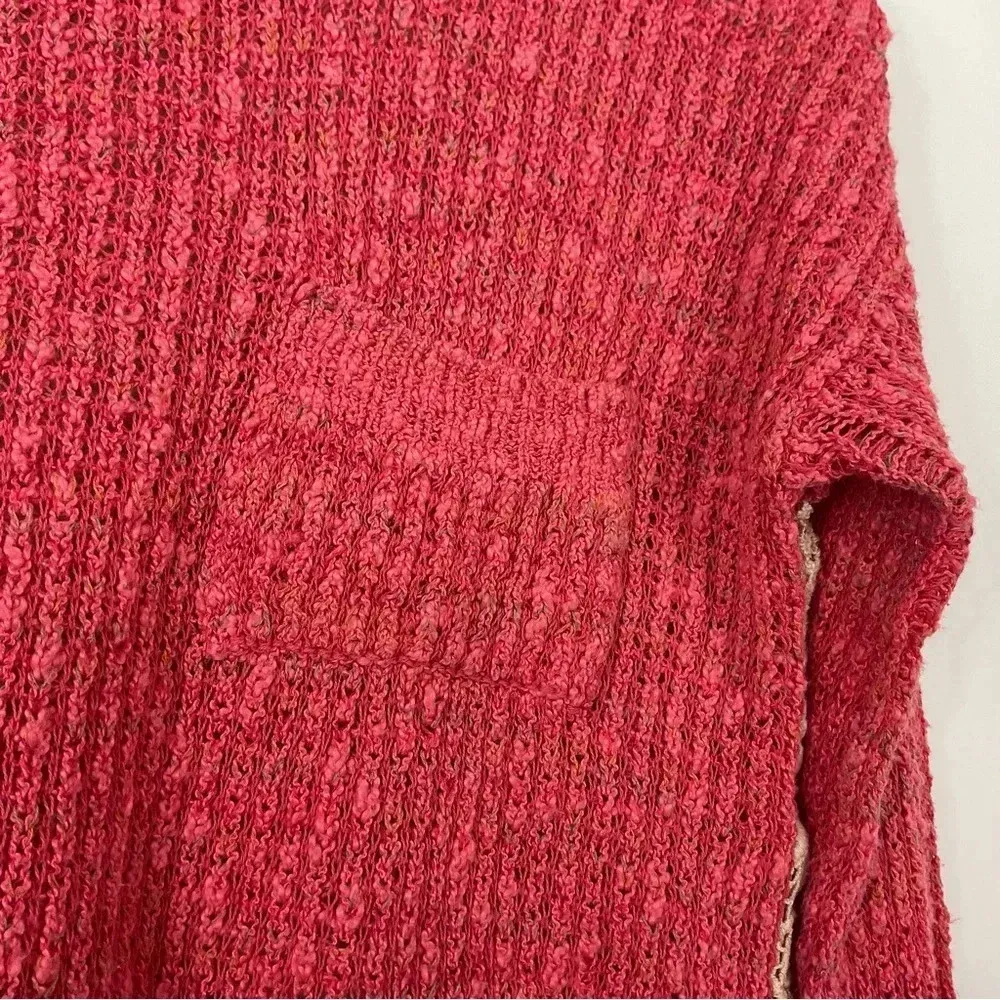 Free People Sweet Jane Strawberry Pink Crochet Sweater Size XS‎ - Image 2