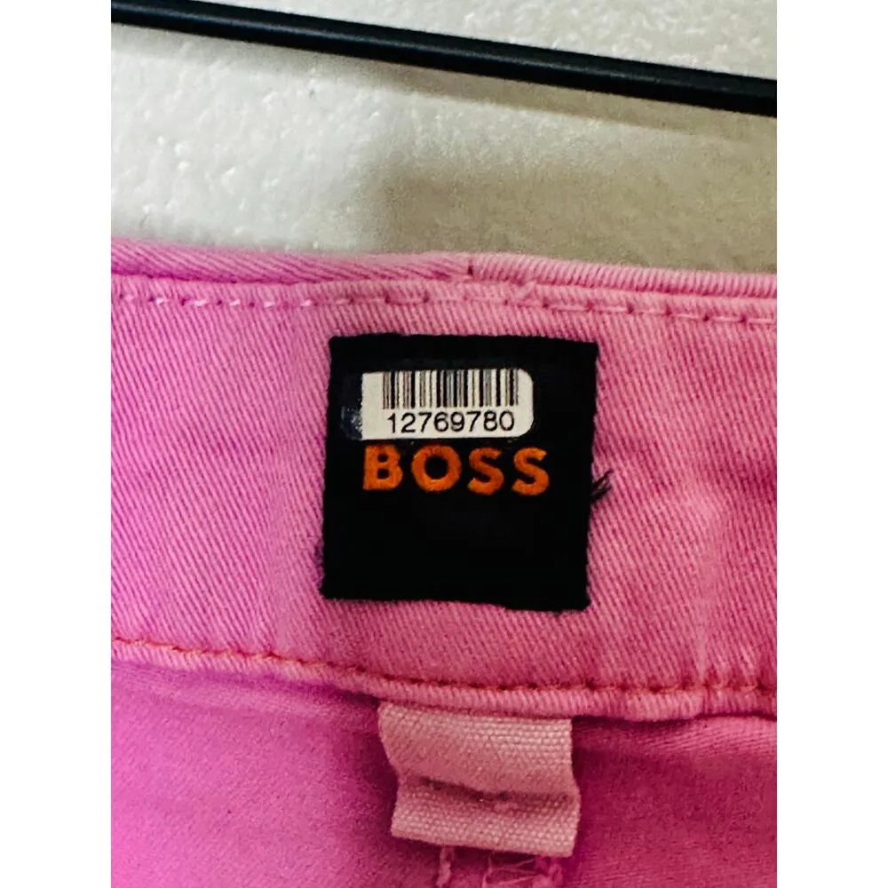 BOSS Pink Cotton Zip Up Relaxed Fit Taggie Shorts Size US 4 - Image 7