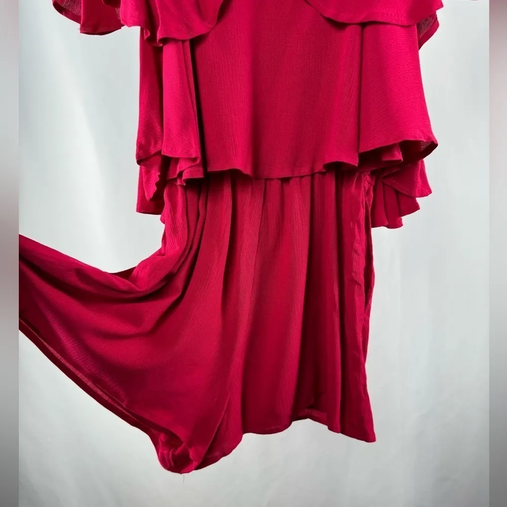NWT L*Space Seaside Ruffle Romper in Cherry Red Size‎ Medium - Image 14