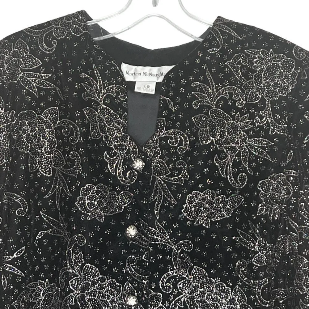 Vintage Norton McNaughton Sparkly Black Dressy Jacket - Image 2
