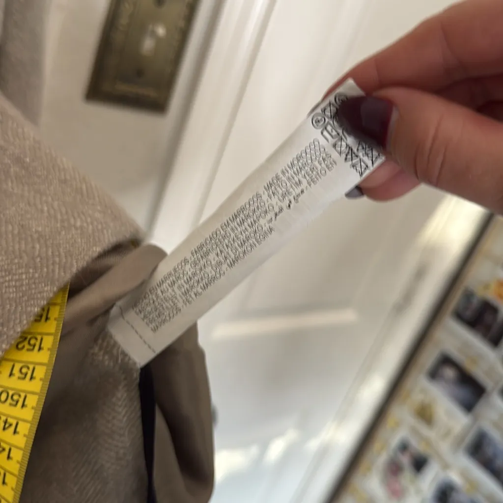 Zara double breasted tweed mid length coat greige - Image 6