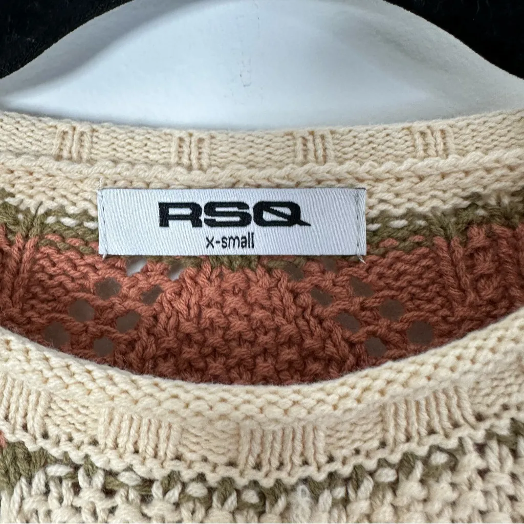 Tilly’s RSQ Women’s Striped Knit Cropped Sweater Size XS NWT - Image 4