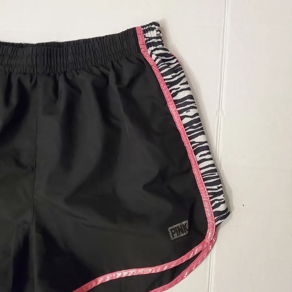 VS PINK Black Pink Zebra Print Athletic Shorts S - Image 4