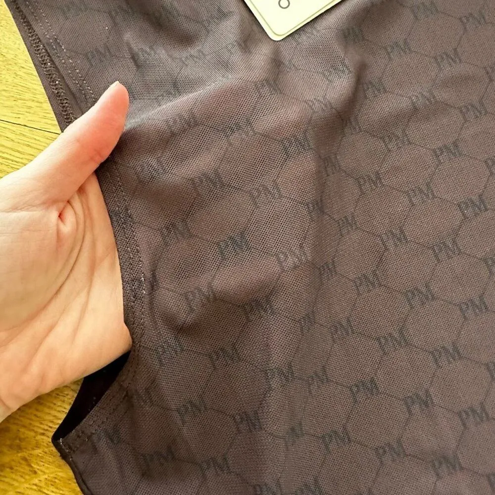 Peppermayo - Cool To Be Kind Mesh Dress in Chocolate Monogram in Dark Brown - Image 3