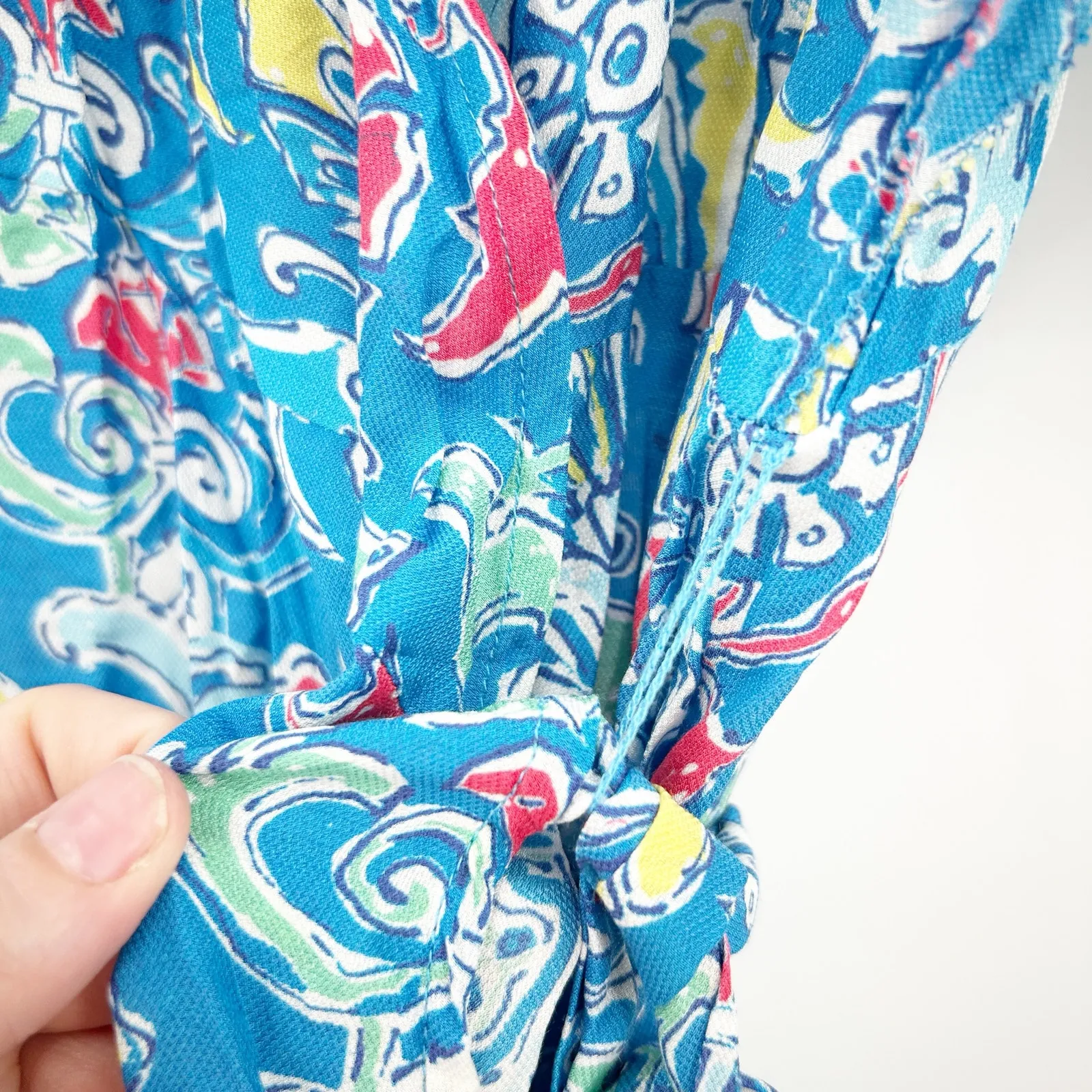 J. McLaughlin Womens Modal‎ Silk Blend Bells Beach Neo Sanibel Wrap Dress Size S - Image 6