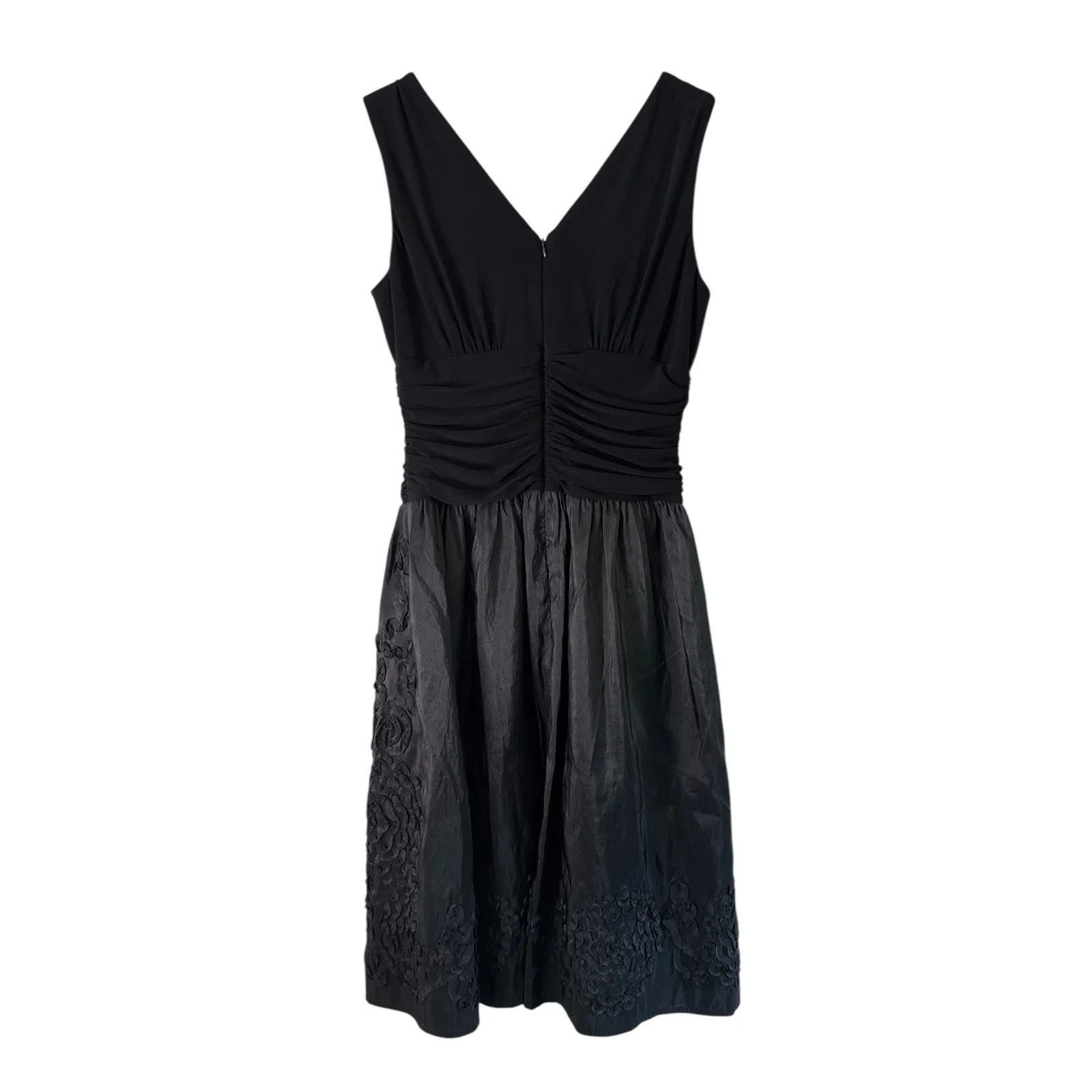 Jessica Howard‎ Evenings Black Fit & Flare Party Dress V-Neck Sleeveless 14 - Image 2