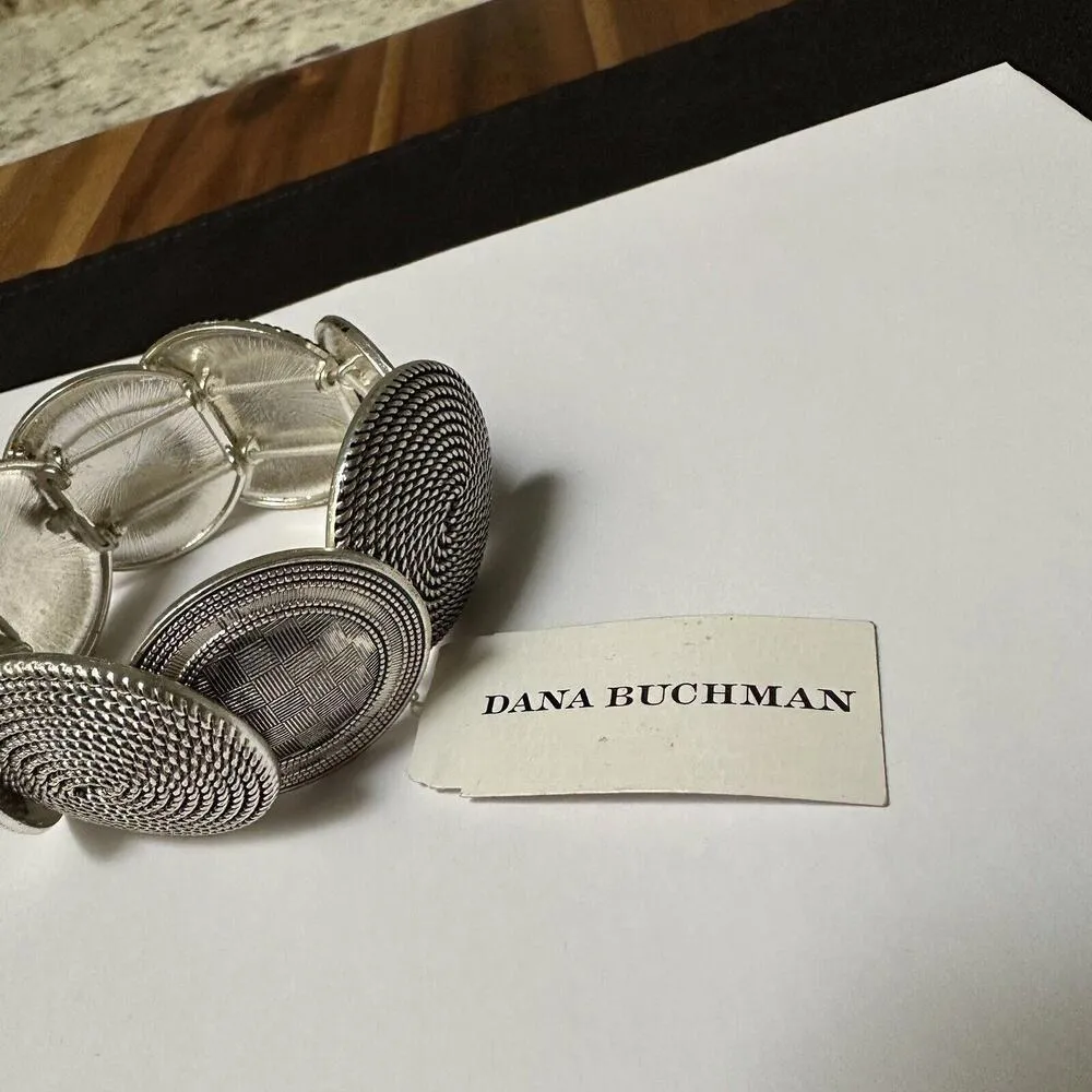 Women’s Dana Buchman Chunky Silver Tone Stetchy Stretch Bracelet 7 Inch $28 - Image 5