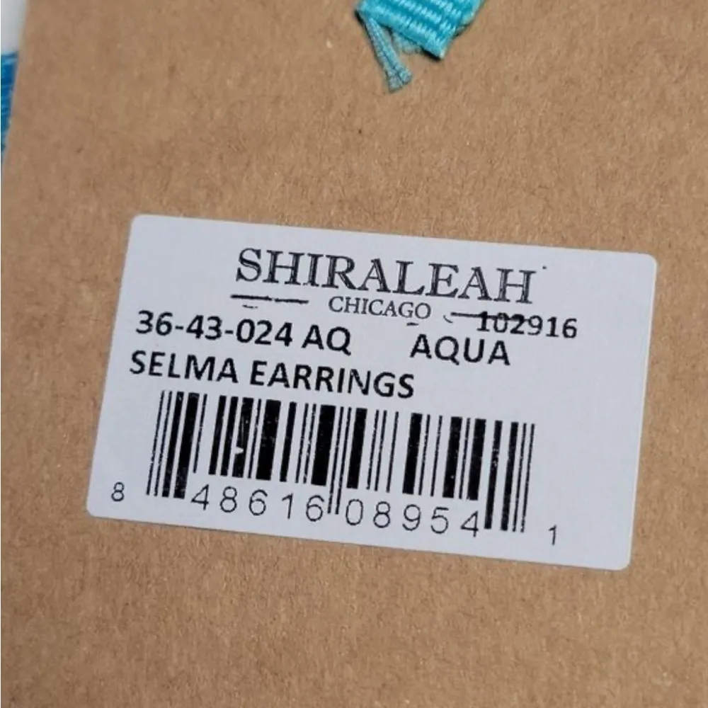 Shiraleah Anthropologie Earrings Selma Fringe Aqua Color - Image 2