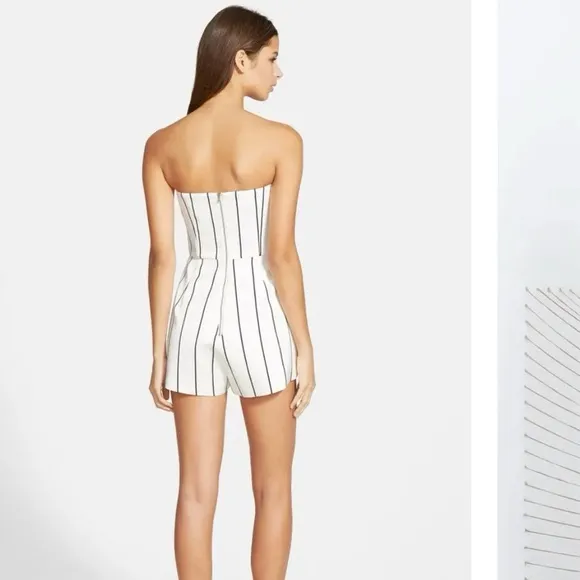 Keepsake Black White Geometric Print Strapless Romper Playsuit Shorts Revolve S - Image 8