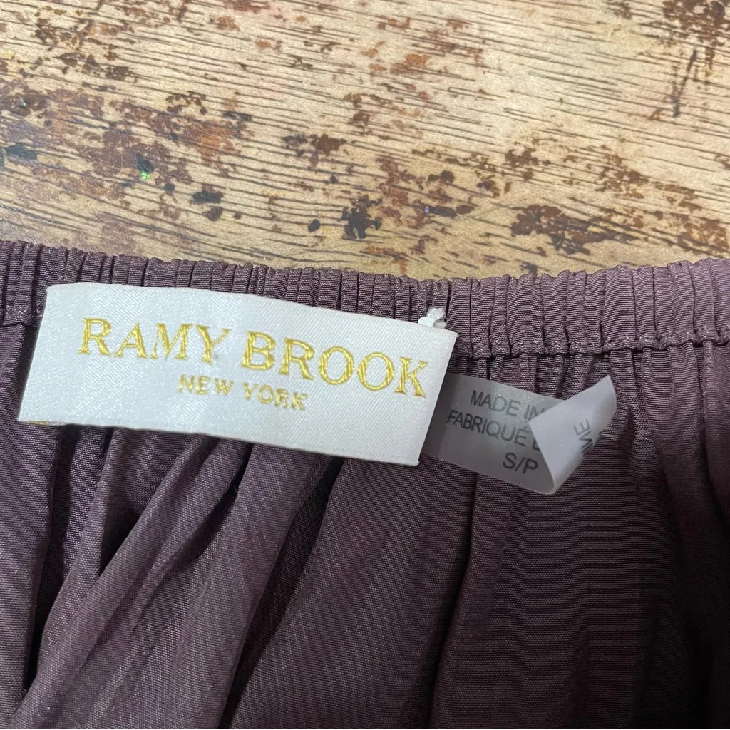 Ramy Brook Silvy Blouson Sleeves Raisin Purple Long Sleeve Mini Dress Sz Small - Image 6