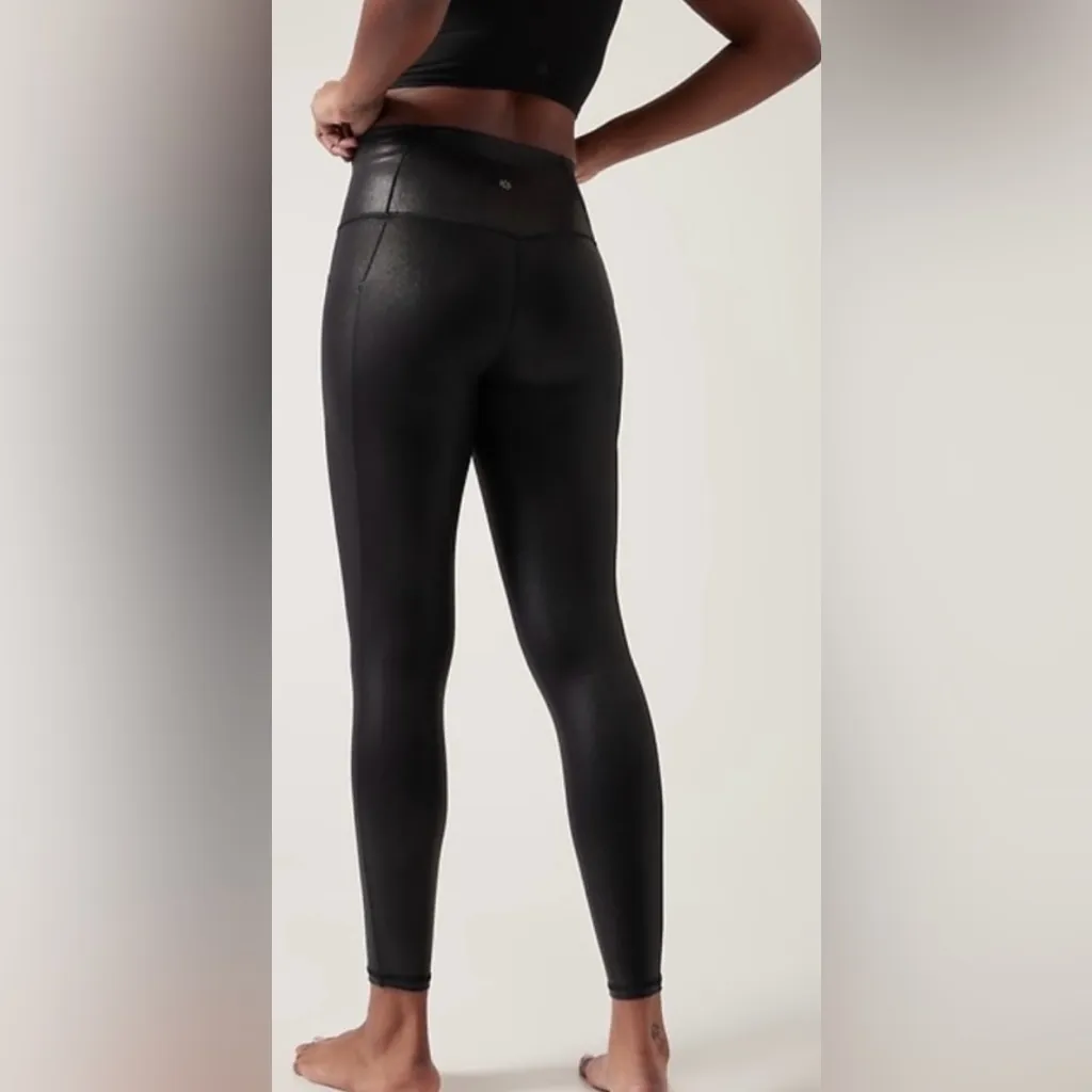 Athleta Salutation Stash Shine Tight, Black, Size S, NWOT - Image 2