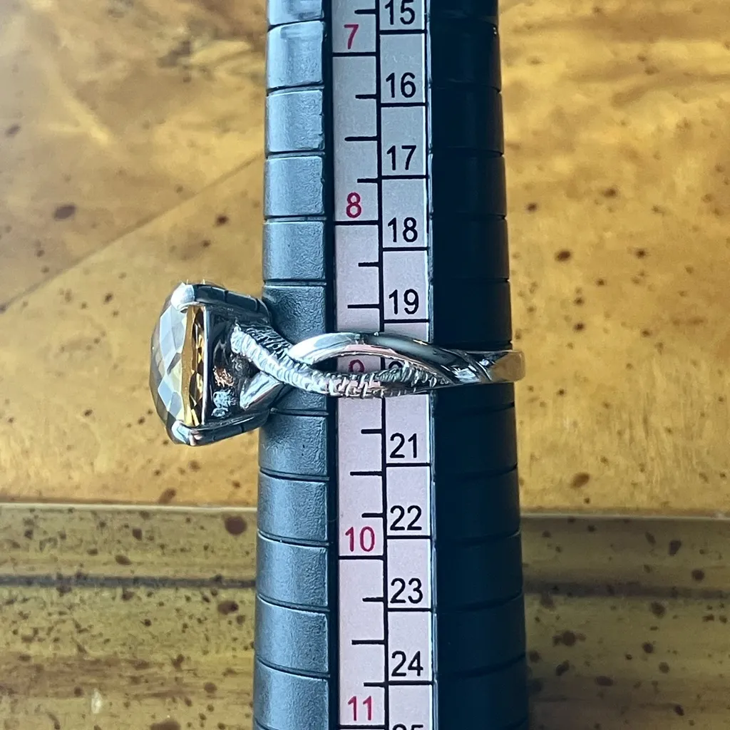 Brazilian Citrine Sterling Silver Ring Size 9 - Image 8