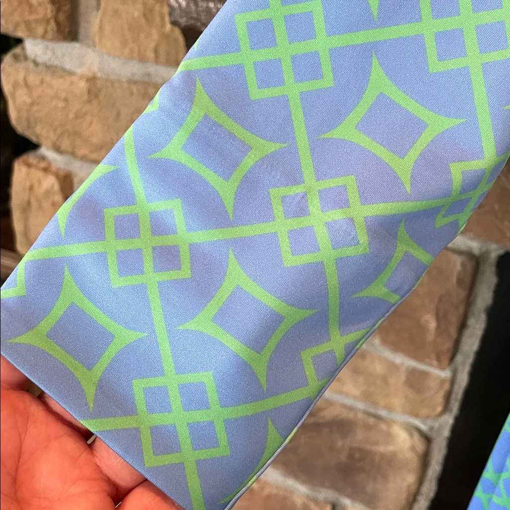 Gretchen Scott Ruff Neck Dress in Piazza Print Blue - Image 2